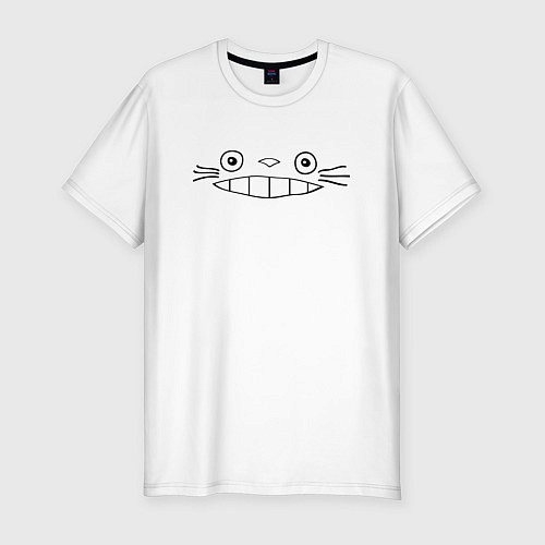 Мужская slim-футболка Totoro face / Белый – фото 1