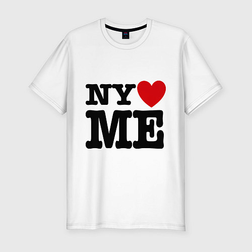 Мужская slim-футболка Ny love me / Белый – фото 1