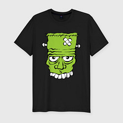 Мужская slim-футболка Зеленый франкенштейн