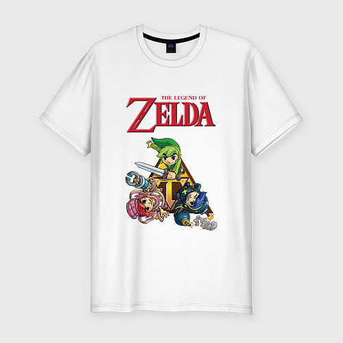 Мужская slim-футболка Zelda: Tri force heroes / Белый – фото 1