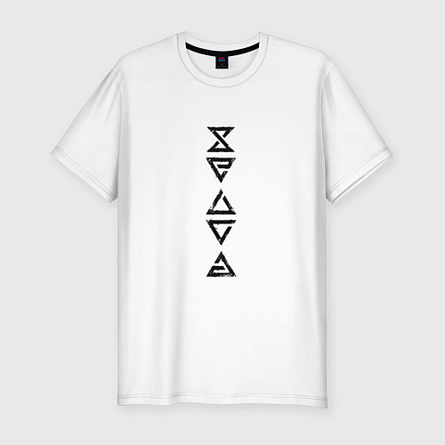 Мужская slim-футболка Знаки Ведьмака Black / Белый – фото 1