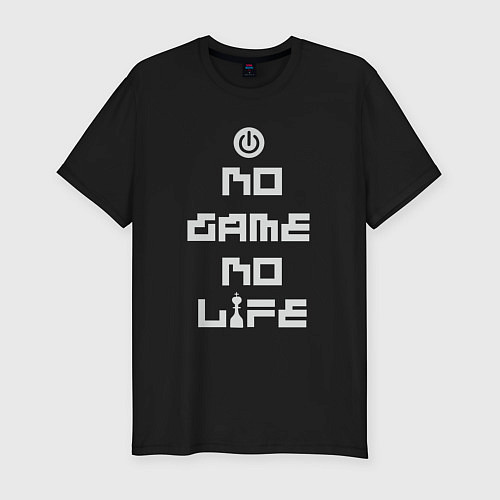 Мужская slim-футболка No game No life / Черный – фото 1