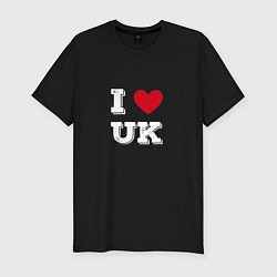 Мужская slim-футболка I love UK