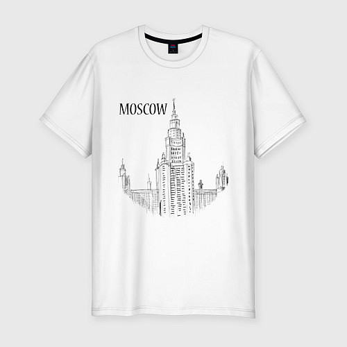 Мужская slim-футболка Moscow MSU / Белый – фото 1