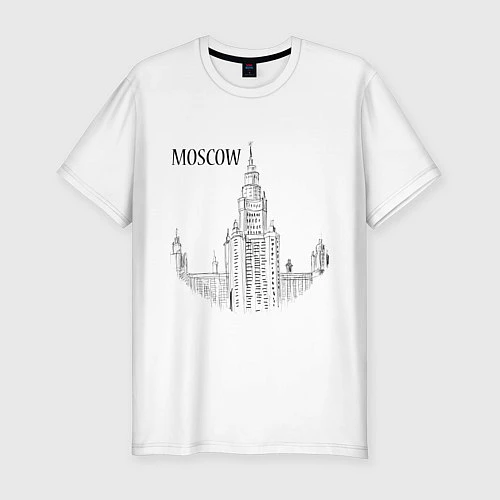 Мужская slim-футболка Moscow MSU / Белый – фото 1