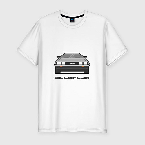 Мужская slim-футболка DeLorean / Белый – фото 1