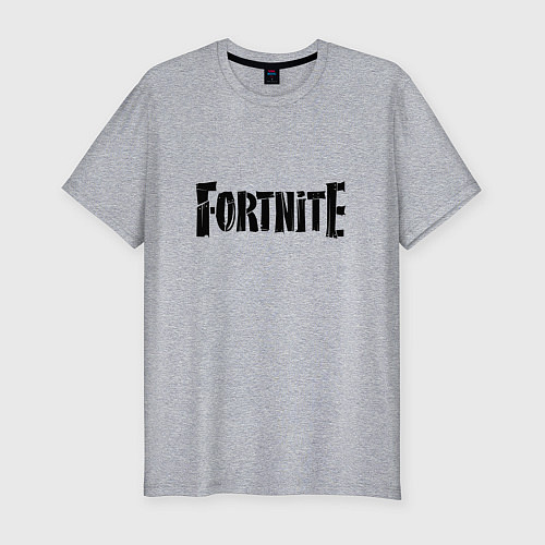 Мужская slim-футболка Fortnite Logo / Меланж – фото 1