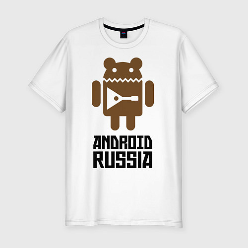 Мужская slim-футболка Android Russia / Белый – фото 1