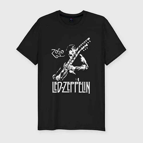 Мужская slim-футболка Led Zeppelin / Черный – фото 1