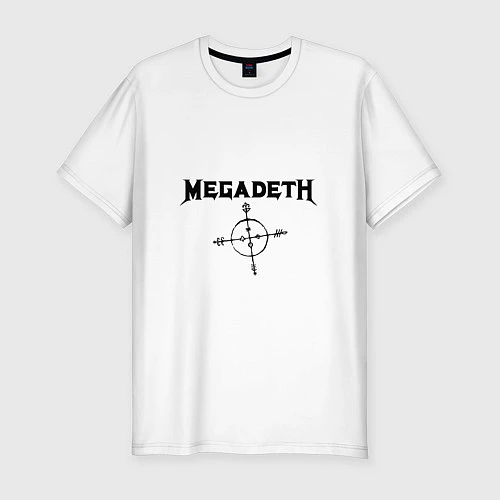 Мужская slim-футболка Megadeth Compass / Белый – фото 1