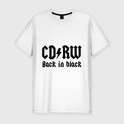 Мужская slim-футболка CD RW - Back in black / Белый – фото 1