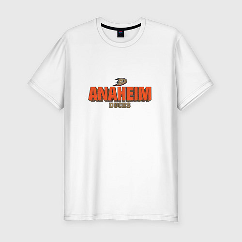 Мужская slim-футболка Anaheim Ducks / Белый – фото 1