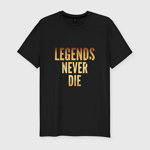 Мужская slim-футболка Legends Never Die: Gold / Черный – фото 1