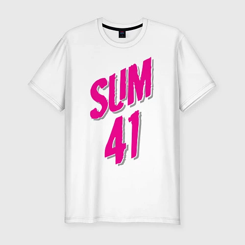 Мужская slim-футболка Sum 41: Pink style / Белый – фото 1