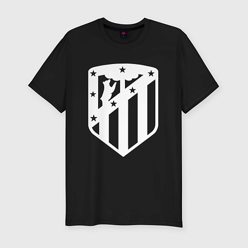 Мужская slim-футболка FC Atletico Madrid / Черный – фото 1
