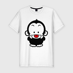 Мужская slim-футболка Веселая обезьянка