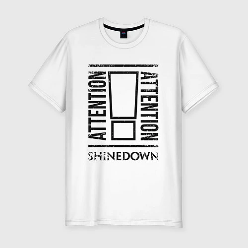 Мужская slim-футболка Shinedown: Attention / Белый – фото 1