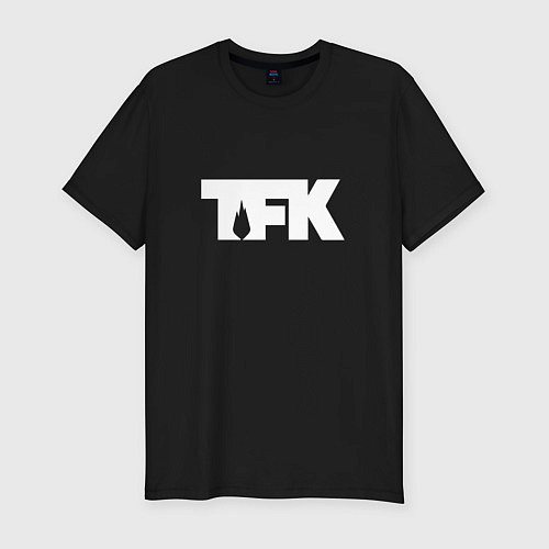 Мужская slim-футболка TFK: White Logo / Черный – фото 1