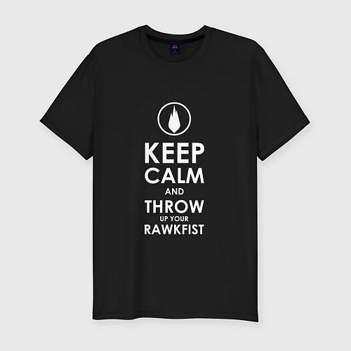 Мужская slim-футболка Keep Calm & TFK / Черный – фото 1