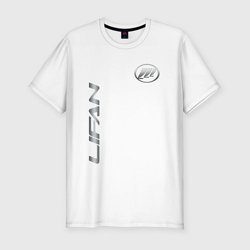 Мужская slim-футболка Lifan с лого / Белый – фото 1