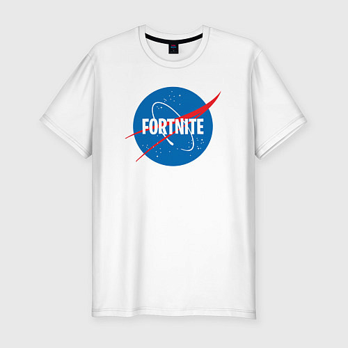 Мужская slim-футболка Fortnite Nasa / Белый – фото 1