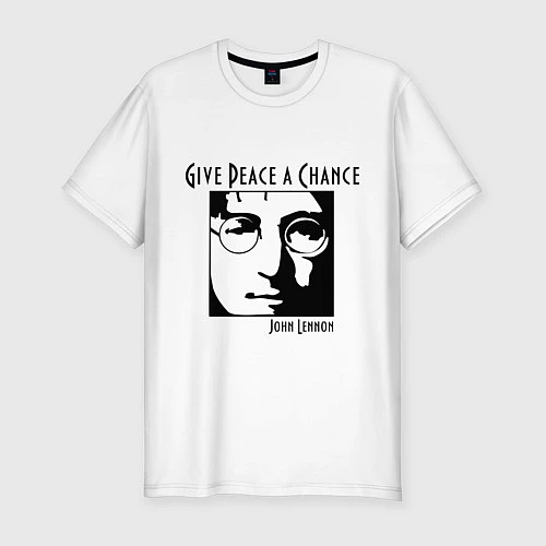 Мужская slim-футболка Give Peace a Chance / Белый – фото 1