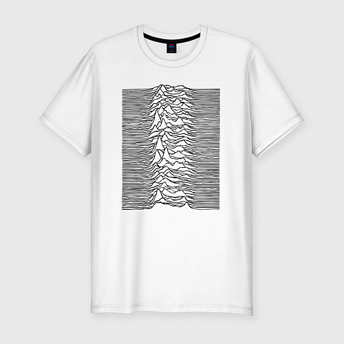 Мужская slim-футболка Unknown Pleasures / Белый – фото 1