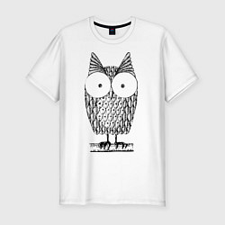 Футболка slim-fit Owl grafic, цвет: белый