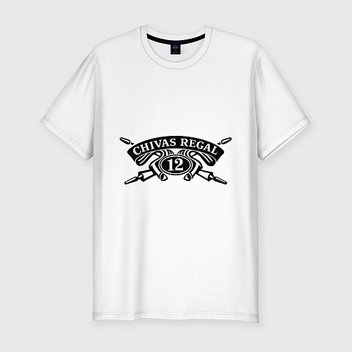 Мужская slim-футболка Chivas Regal logo / Белый – фото 1