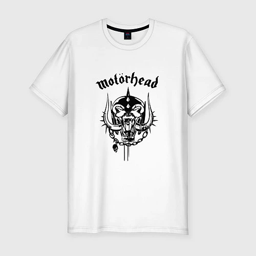 Мужская slim-футболка Motrhead: Black Devil / Белый – фото 1