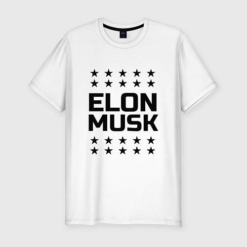 Мужская slim-футболка Elon Musk: Space Star / Белый – фото 1