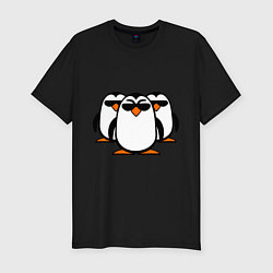 Мужская slim-футболка Банда пингвинов
