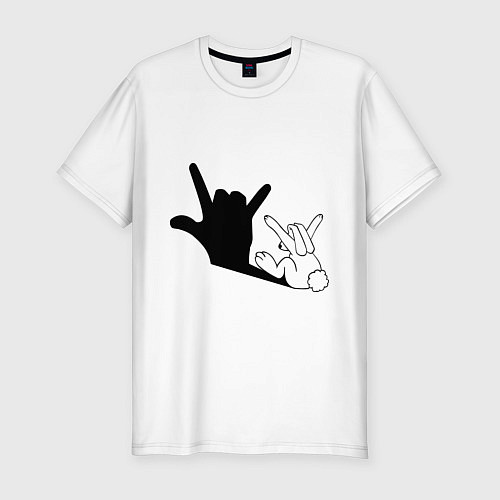 Мужская slim-футболка Тень зайца / Белый – фото 1