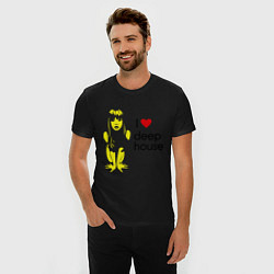 Футболка slim-fit I love deep house, цвет: черный — фото 2