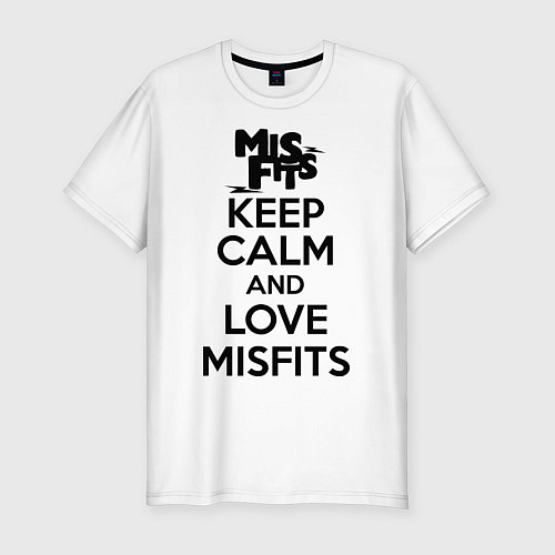 Мужская slim-футболка Keep Calm & Love Misfits / Белый – фото 1