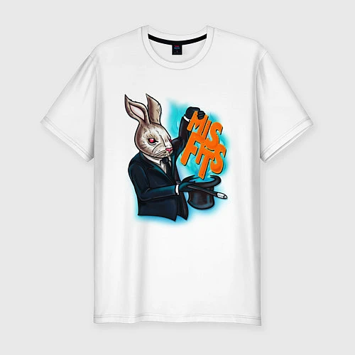 Мужская slim-футболка Rabbit magician / Белый – фото 1