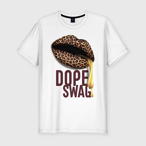 Мужская slim-футболка Dope SWAG Lips / Белый – фото 1