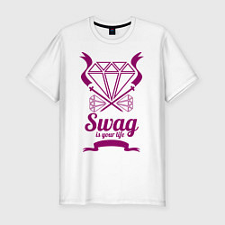Мужская slim-футболка Swag is your life