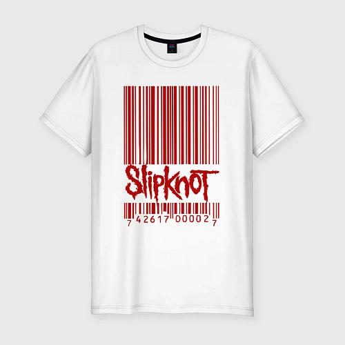 Мужская slim-футболка Slipknot: barcode / Белый – фото 1