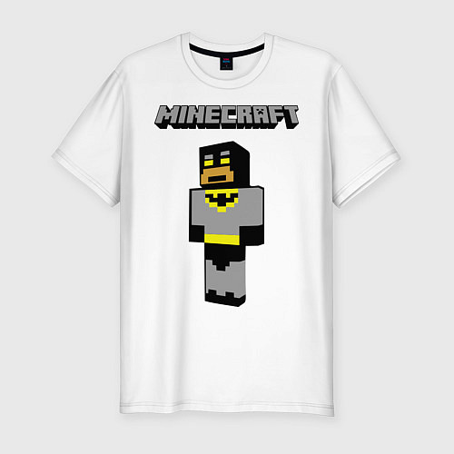 Мужская slim-футболка Minecraft Batman / Белый – фото 1