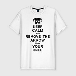 Мужская slim-футболка Keep Calm & Remove The Arow
