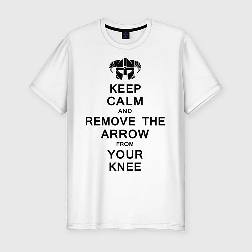 Мужская slim-футболка Keep Calm & Remove The Arow / Белый – фото 1