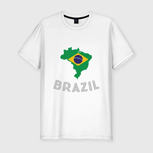 Мужская slim-футболка Brazil Country / Белый – фото 1