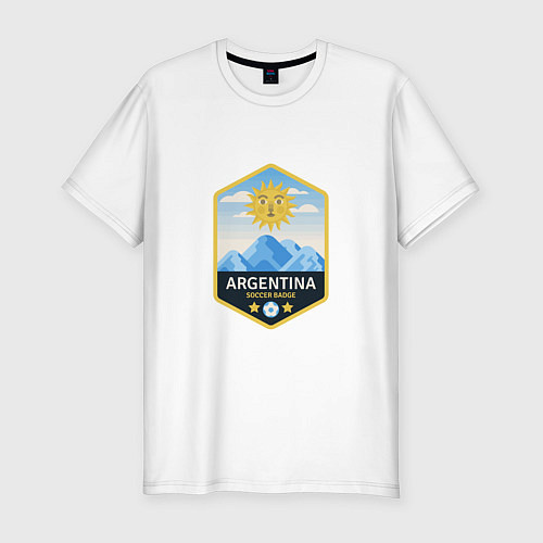 Мужская slim-футболка Argentina Soccer / Белый – фото 1