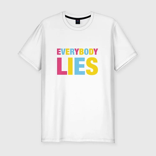 Мужская slim-футболка Everybody Lies / Белый – фото 1