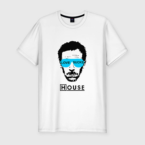 Мужская slim-футболка Love Sucks: MD House / Белый – фото 1