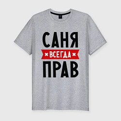 Футболка slim-fit Саня всегда прав, цвет: меланж