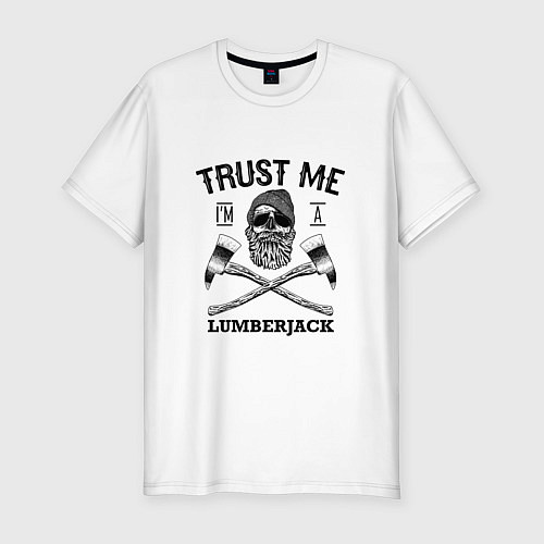 Мужская slim-футболка Trust me: Lumerjack / Белый – фото 1