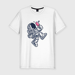 Мужская slim-футболка Космонавт с мороженкой