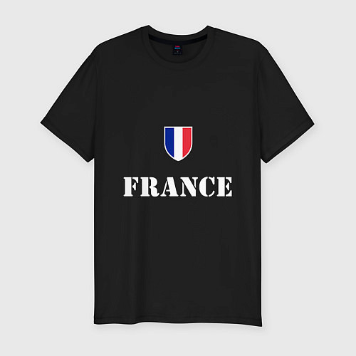 Мужская slim-футболка France / Черный – фото 1